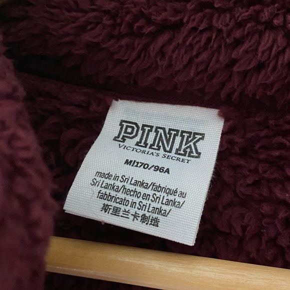 Pink Victoria’s Secret Sherpa zip up jacket. Size medium - Picture 2 of 5